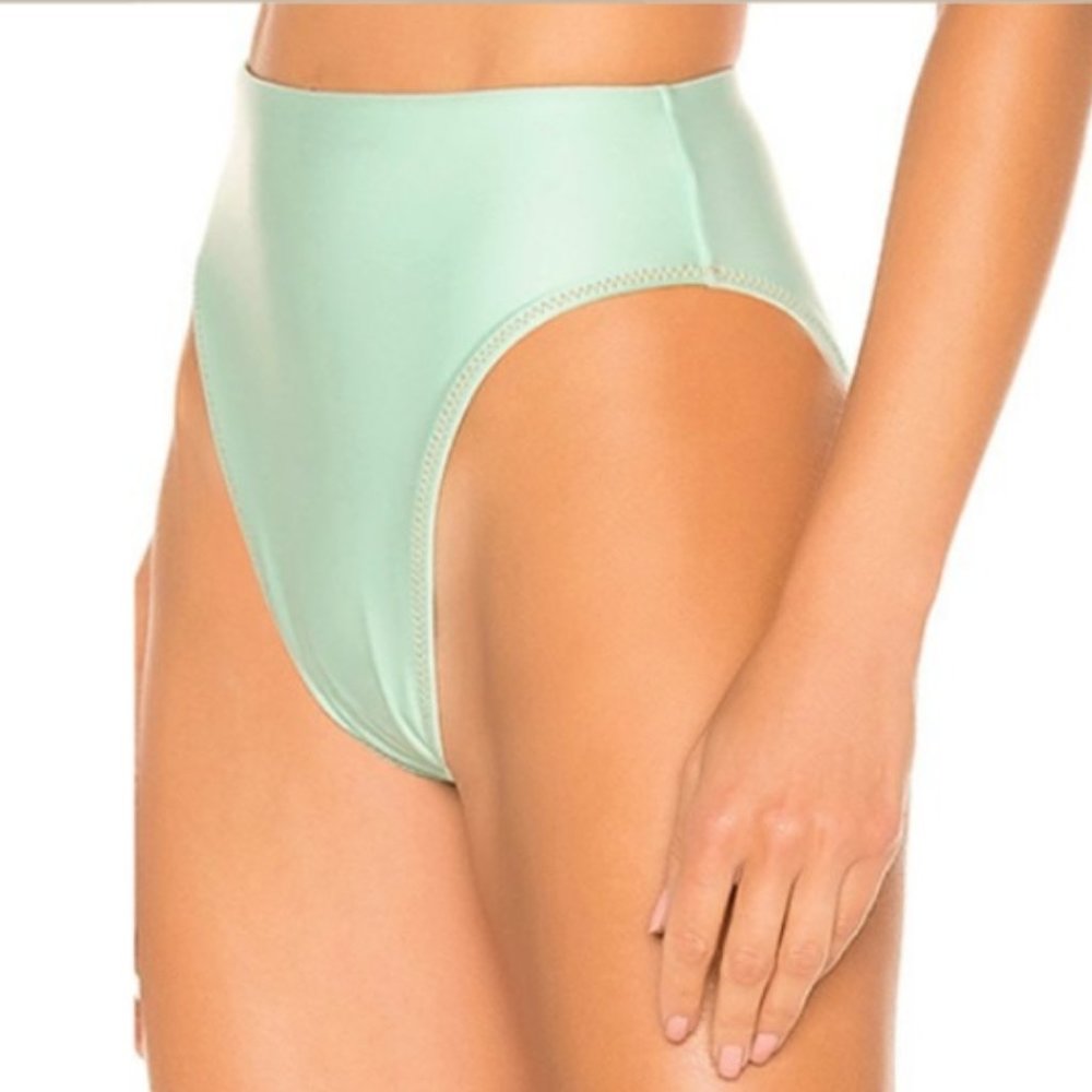 NWT Women's VIX PAULA HERMANNY, Light Green Hi-Rise Bikini Briefs, sz 8, M